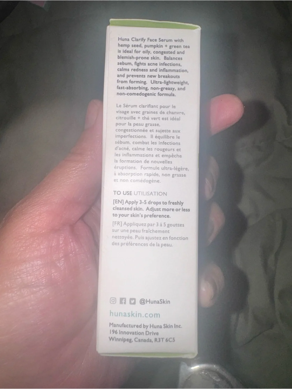 Huna Clarify Blemish-Control Face Serum – White/Green